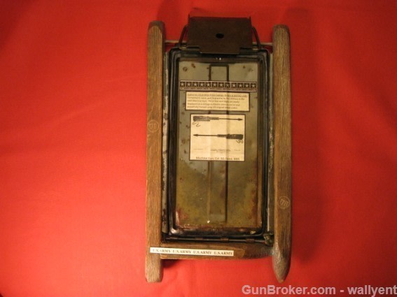 US Army 50cal BMG Display Ammo Lid Tent Stakes Old Made in U.S.A.-img-4