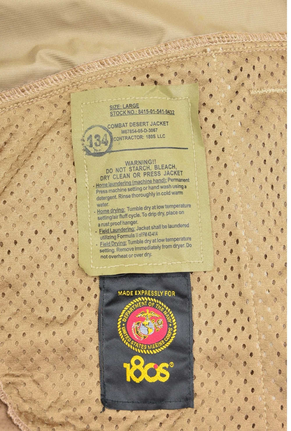Combat Desert Jacket 180S CDJ USMC MADE IN USA LARGE Desert Digital Marpat -img-8