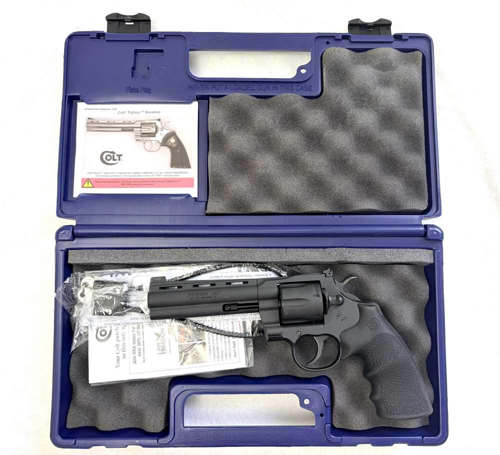Colt Python 5” Matte Blued BM5RNS 357 Magnum Tritium Sights-img-2