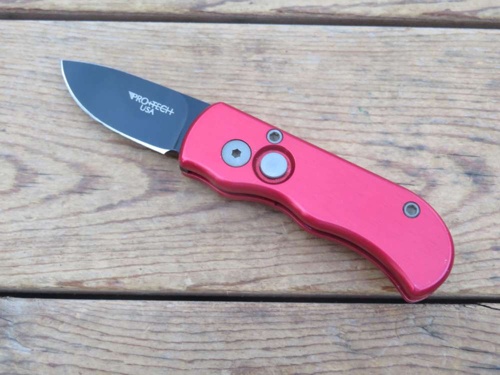 Pro-tech Protech USA Runt red anodized auto knife ATS-34 CA LEGAL-img-10