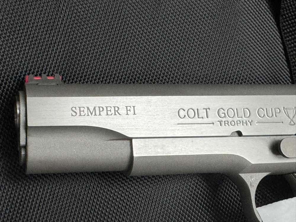 USMC Colt 1911 RARE Custom Gold Cup Stainless .45 Series 70, USMC Range Bag-img-7