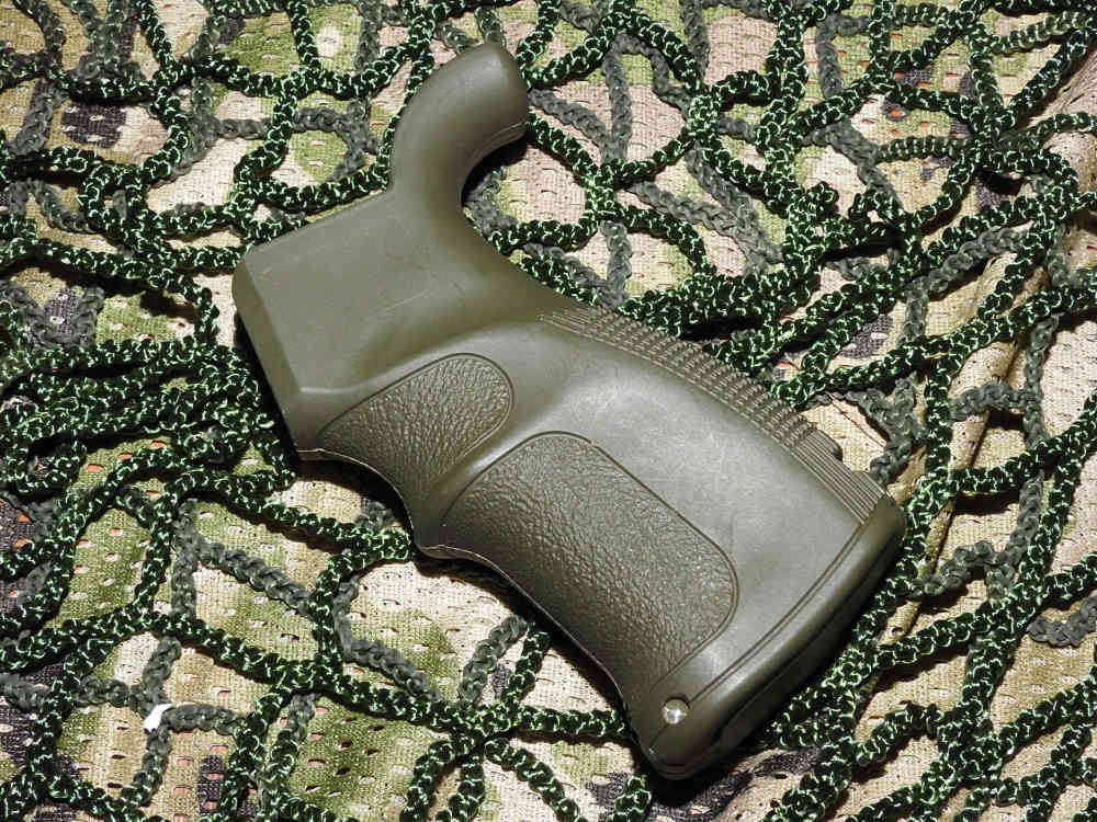 CAA AR-15 / M4 Finger Grooved Rear Grip w/ Storage OD Green-img-1