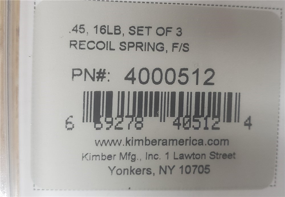 Kimber Recoil Spring Full Size .45 ACP 16LB. SET 4000512-img-2