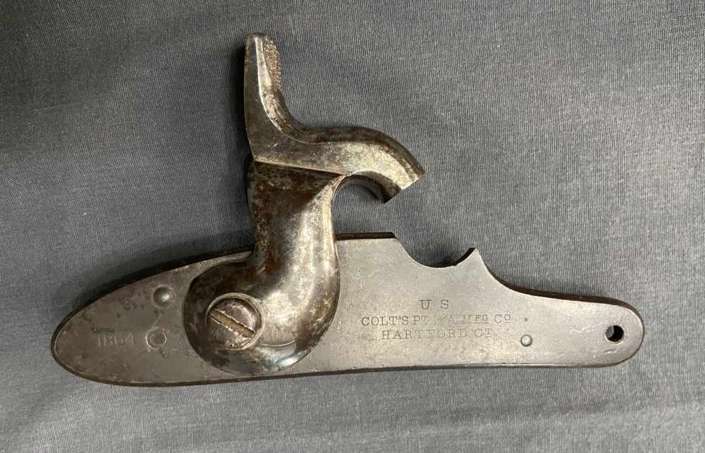 SCARCE Civil War US COLT Contract 1864 .58 Cal Musket Lockplate Complete-img-0