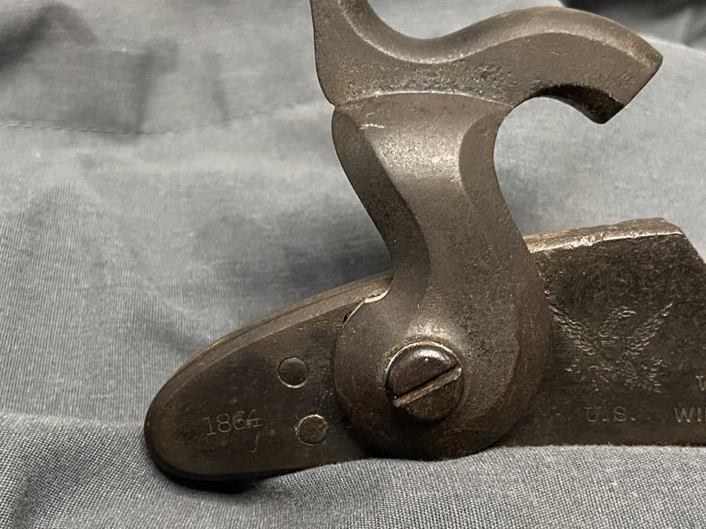 Original Civil War 1864 US Springfield William MUIR Musket Lockplate-img-2
