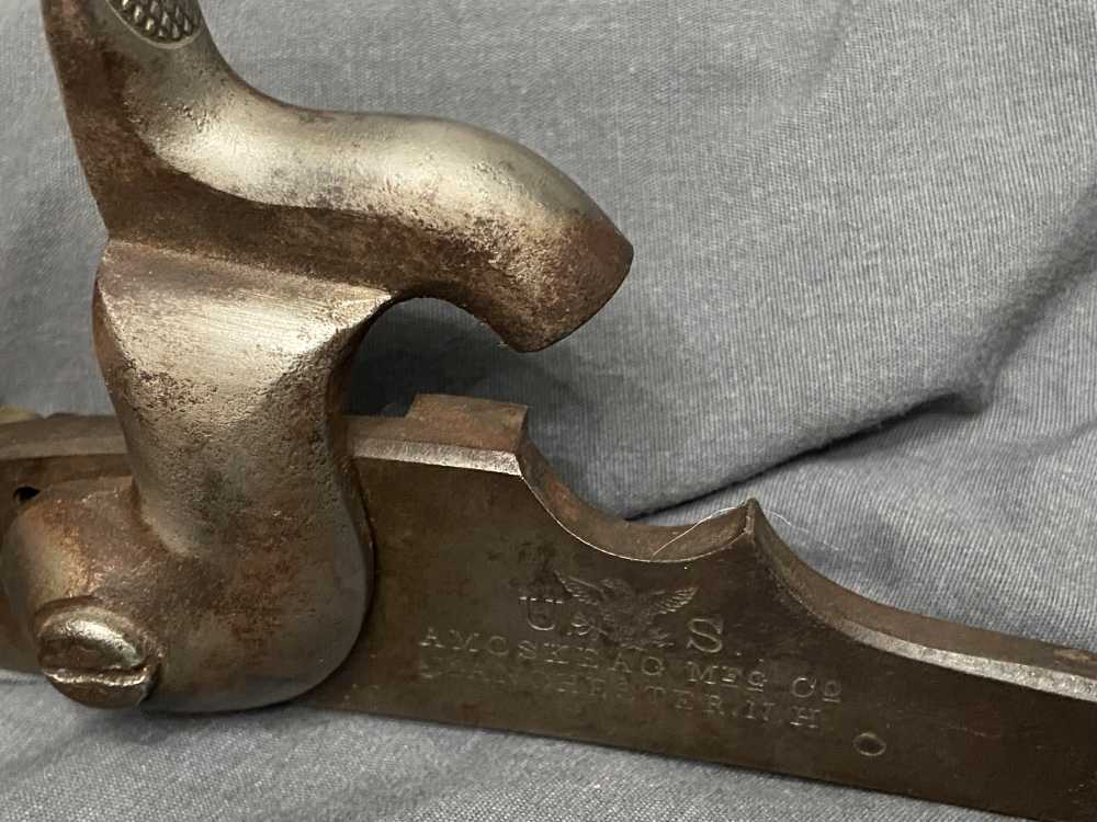 VERY RARE! Civil War US Contract AMOSKEAG Mfg M1861 Springfield Lockplate -img-3