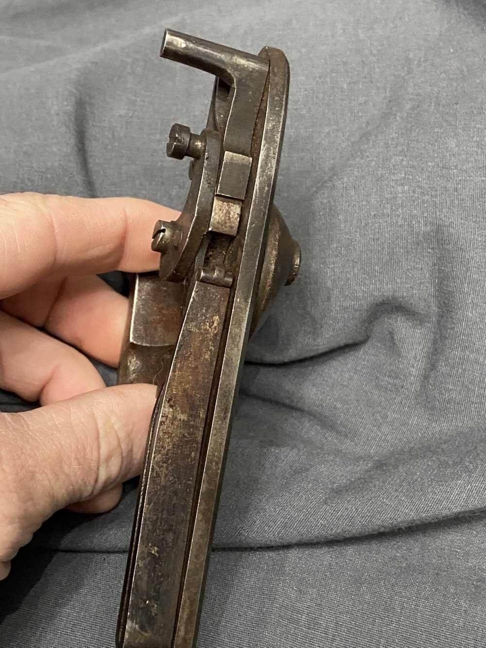VERY RARE! Civil War US Contract AMOSKEAG Mfg M1861 Springfield Lockplate -img-6
