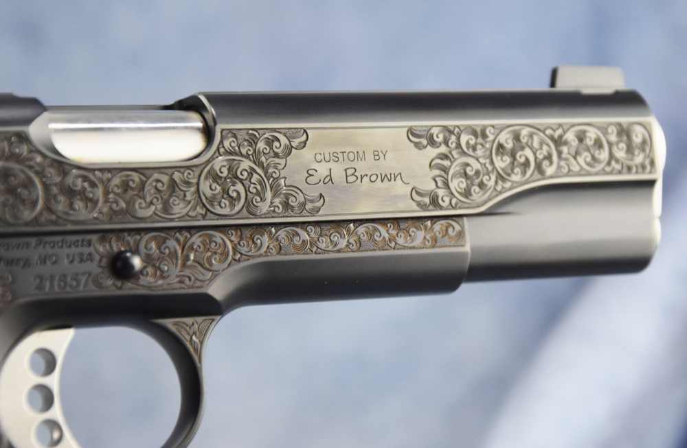 Ed Brown RARER BLUED Signature Edition FactoENGRAVED 1911 .45 5" Government-img-0