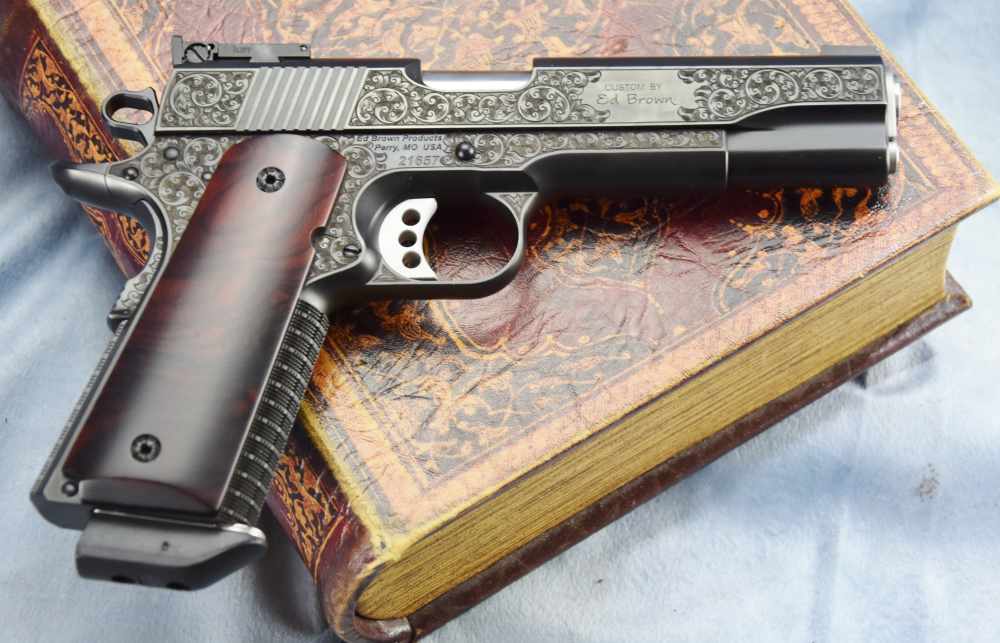 Ed Brown RARER BLUED Signature Edition FactoENGRAVED 1911 .45 5" Government-img-2