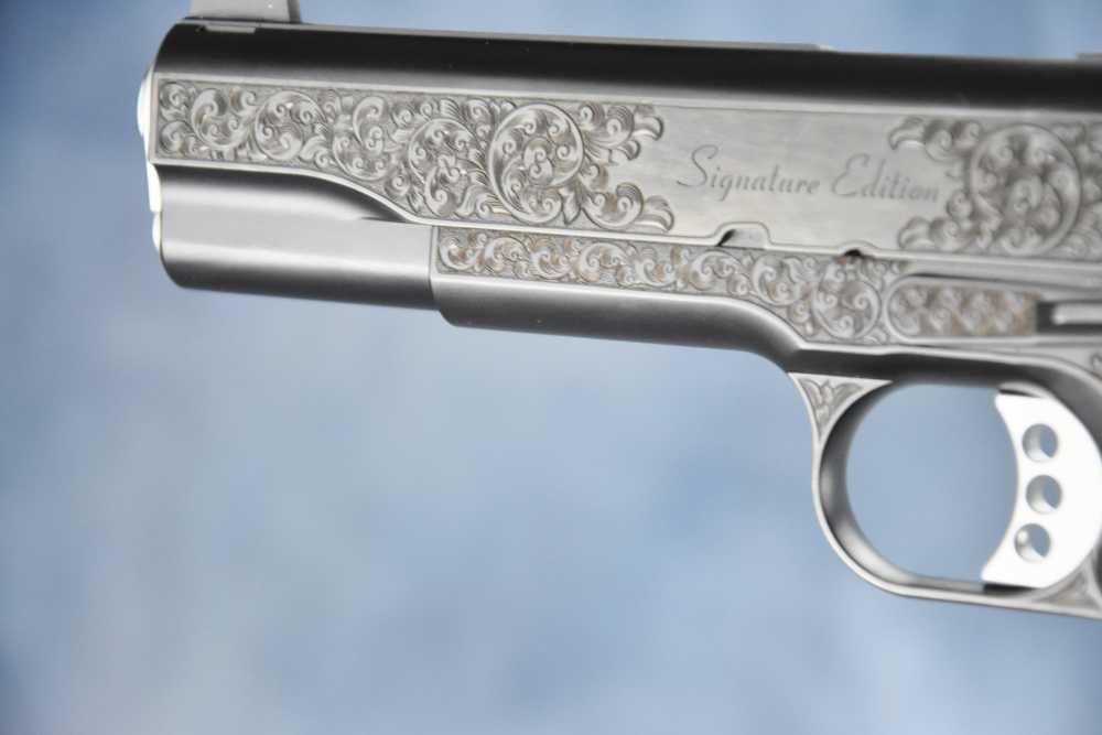 Ed Brown RARER BLUED Signature Edition FactoENGRAVED 1911 .45 5" Government-img-1