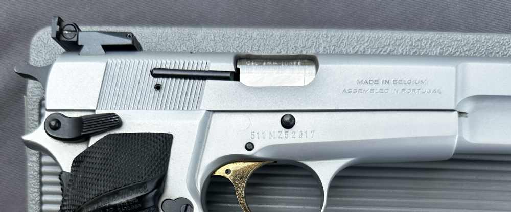 Browning Hi Power Silver Chrome Nickel 9mm Pistol, Made in 2001-img-13