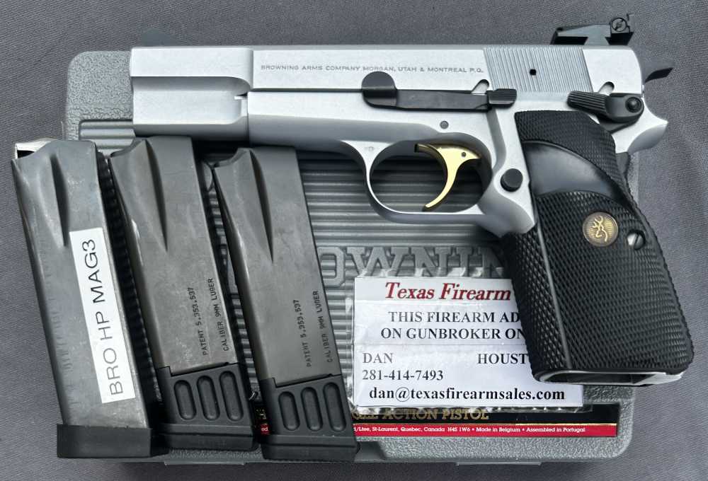Browning Hi Power Silver Chrome Nickel 9mm Pistol, Made in 2001-img-0