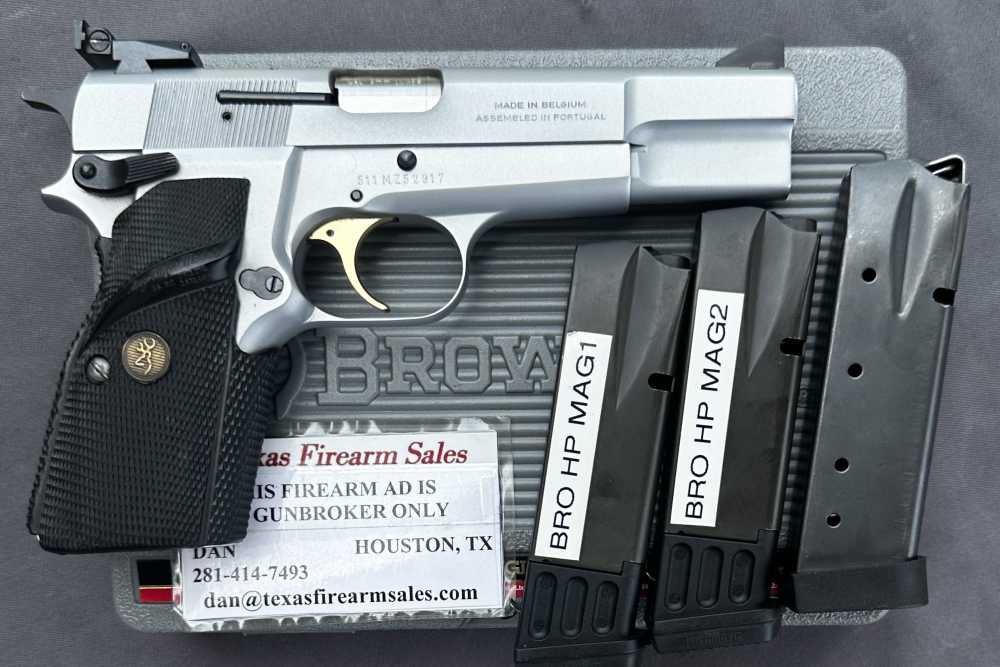 Browning Hi Power Silver Chrome Nickel 9mm Pistol, Made in 2001-img-9