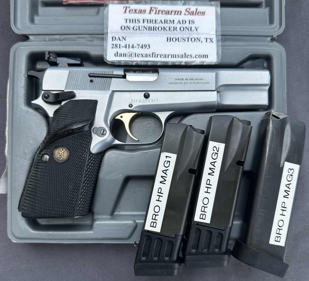 Browning Hi Power Silver Chrome Nickel 9mm Pistol, Made in 2001-img-51