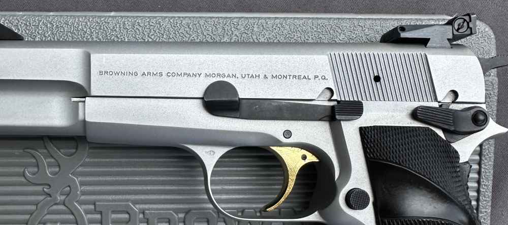 Browning Hi Power Silver Chrome Nickel 9mm Pistol, Made in 2001-img-4