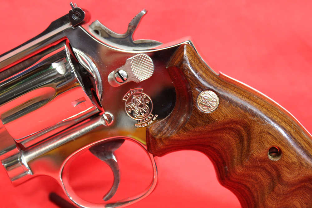 SMITH & WESSON 586 NICKEL GORGEOUS 586-3 COMBAT GRIPS REAL BEAUTY PRE LOCK-img-3