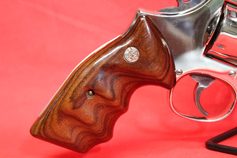 SMITH & WESSON 586 NICKEL GORGEOUS 586-3 COMBAT GRIPS REAL BEAUTY PRE LOCK-img-6