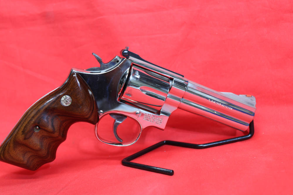 SMITH & WESSON 586 NICKEL GORGEOUS 586-3 COMBAT GRIPS REAL BEAUTY PRE LOCK-img-5