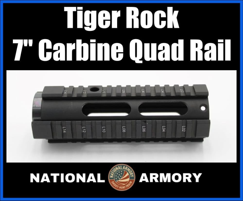 Tiger Rock 7" Carbine Length Free Float Quad Rail Handguard w/ Barrel Nut-img-0
