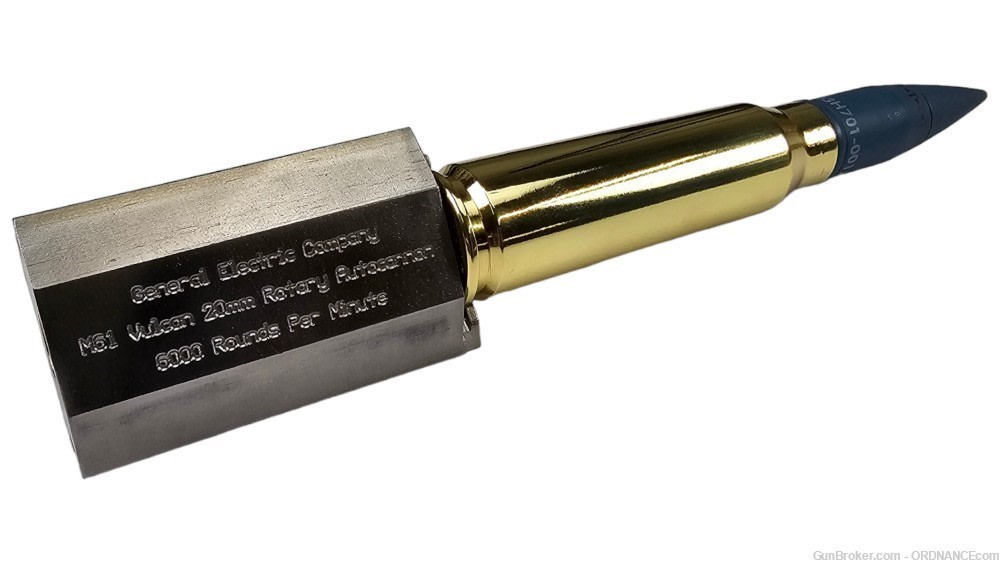 20mm M61 VULCAN Autocannon BOLT & ROUND Paperweight Desk Ornament inert-img-10