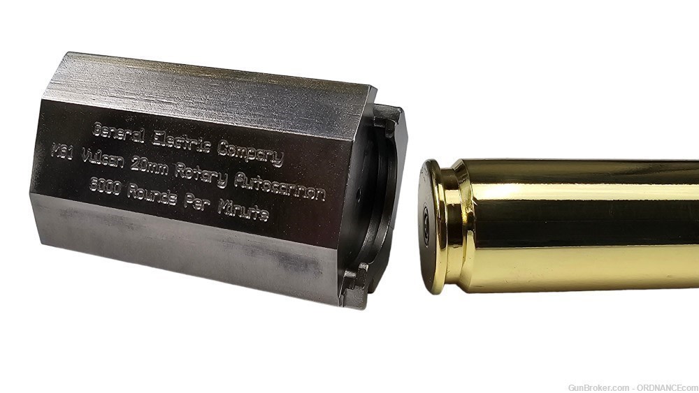 20mm M61 VULCAN Autocannon BOLT & ROUND Paperweight Desk Ornament inert-img-8