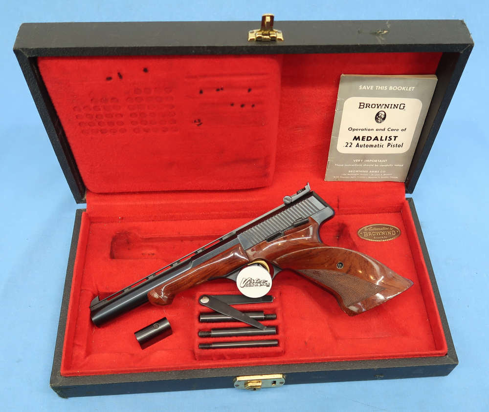 Browning Medalist Belgium 22 LR 6 ¾” Target Grips Cased 1963-img-0