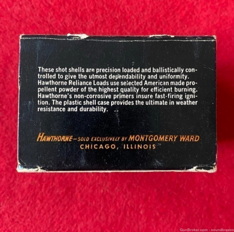 SCARCE VINTAGE 1965 FULL BOX 20 GA WARDS HAWTHORNE RELIANCE SHOTGUN SHELLS-img-10