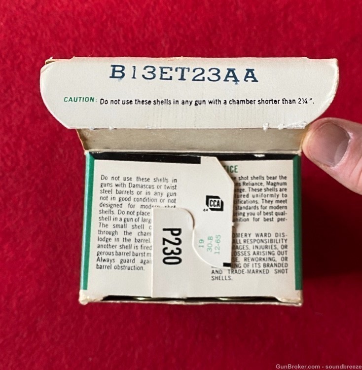 SCARCE VINTAGE 1965 FULL BOX 20 GA WARDS HAWTHORNE RELIANCE SHOTGUN SHELLS-img-6