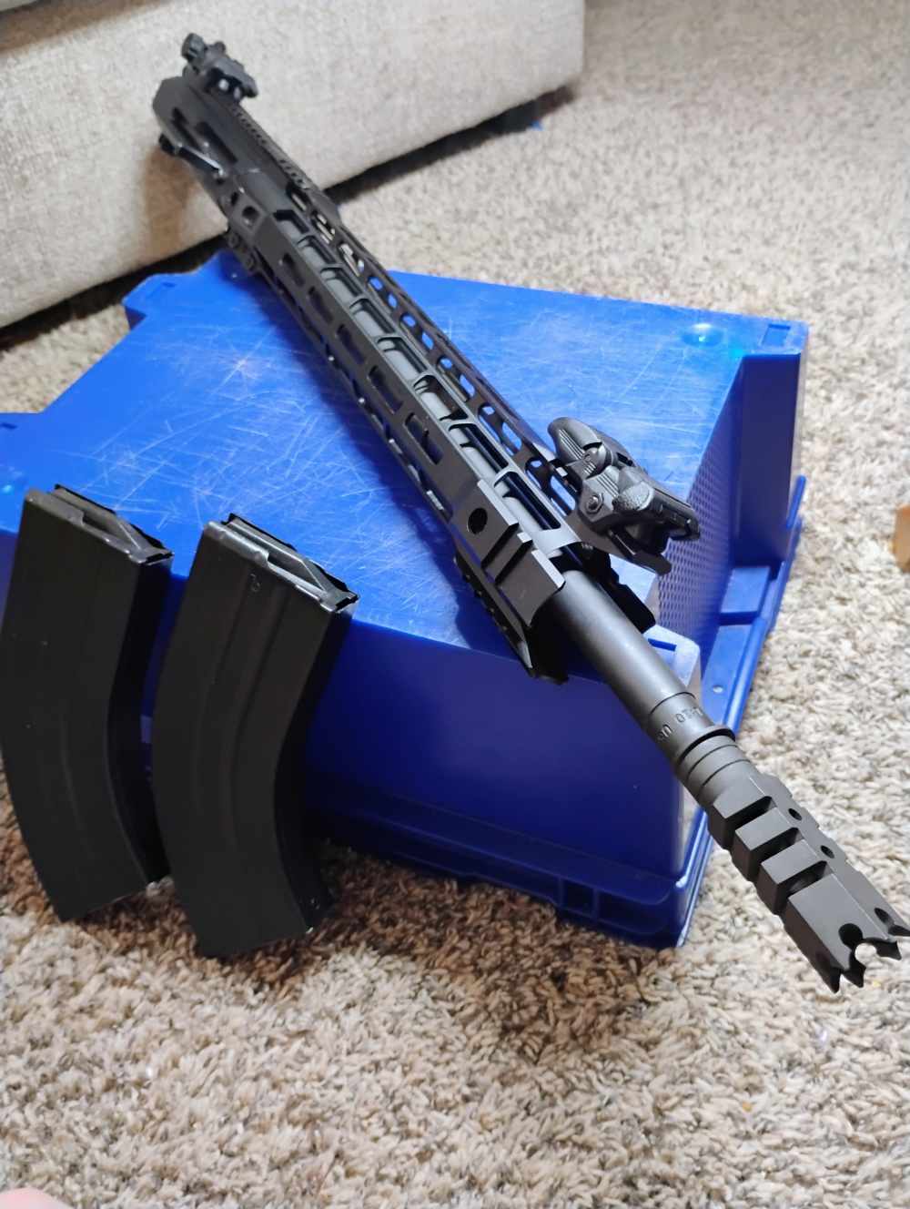 7.62x39 Side Charging 18" AR15 Complete Upper Assy w 2-28rd Mags READ-img-0