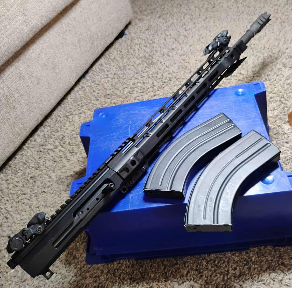 7.62x39 Side Charging 18" AR15 Complete Upper Assy w 2-28rd Mags READ-img-1
