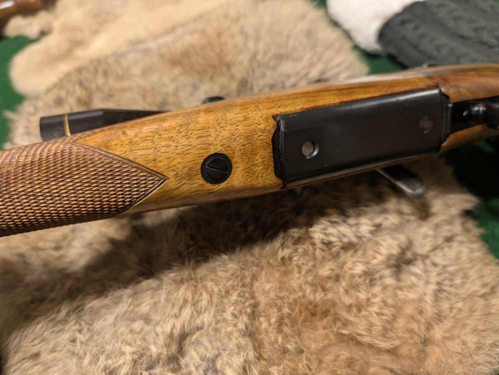 Steyr Mannlicher-Schoenauer 1952 (MC?) .30-06 Rare Tigerstripe Maple Stock-img-18