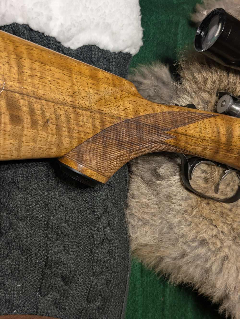 Steyr Mannlicher-Schoenauer 1952 (MC?) .30-06 Rare Tigerstripe Maple Stock-img-2