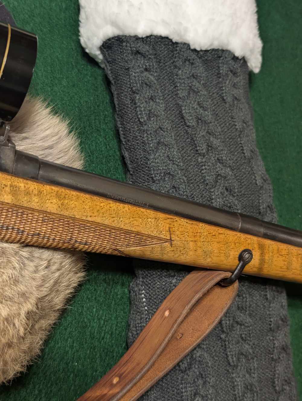 Steyr Mannlicher-Schoenauer 1952 (MC?) .30-06 Rare Tigerstripe Maple Stock-img-5