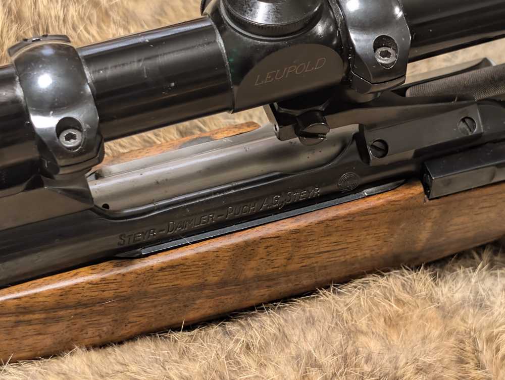 Steyr Mannlicher-Schoenauer 1952 (MC?) .30-06 Rare Tigerstripe Maple Stock-img-26