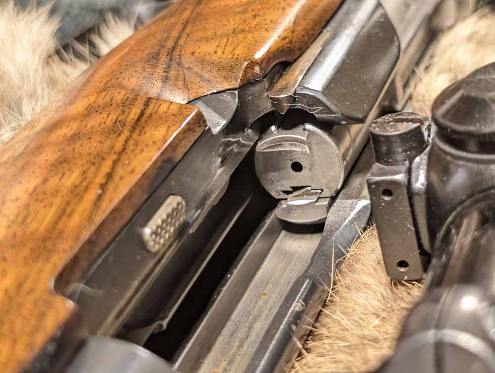 Steyr Mannlicher-Schoenauer 1952 (MC?) .30-06 Rare Tigerstripe Maple Stock-img-33