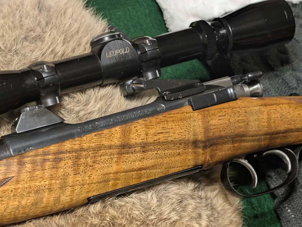 Steyr Mannlicher-Schoenauer 1952 (MC?) .30-06 Rare Tigerstripe Maple Stock-img-10