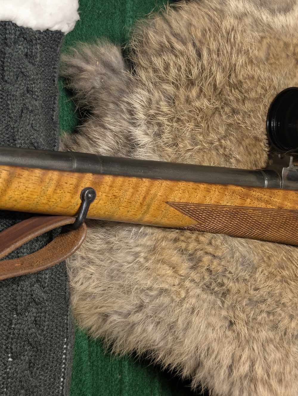 Steyr Mannlicher-Schoenauer 1952 (MC?) .30-06 Rare Tigerstripe Maple Stock-img-12