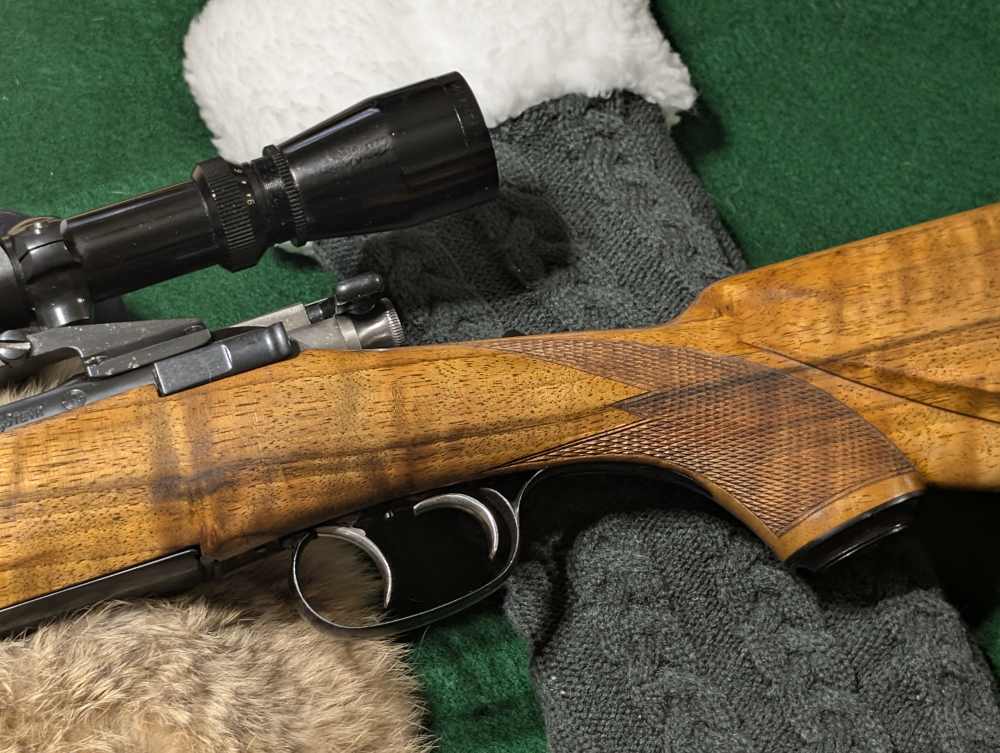 Steyr Mannlicher-Schoenauer 1952 (MC?) .30-06 Rare Tigerstripe Maple Stock-img-9