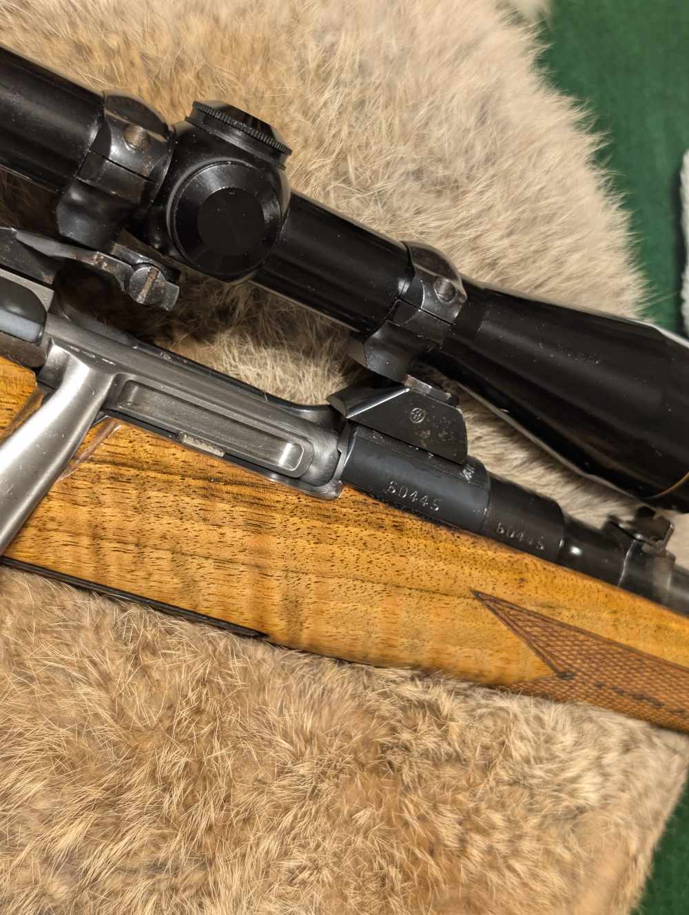 Steyr Mannlicher-Schoenauer 1952 (MC?) .30-06 Rare Tigerstripe Maple Stock-img-4