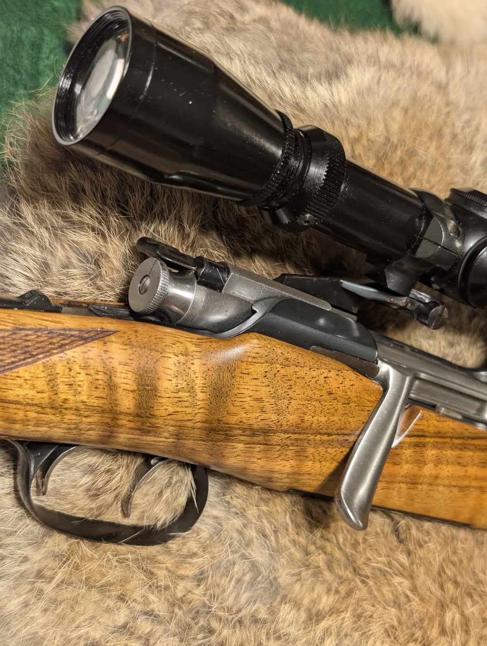 Steyr Mannlicher-Schoenauer 1952 (MC?) .30-06 Rare Tigerstripe Maple Stock-img-3