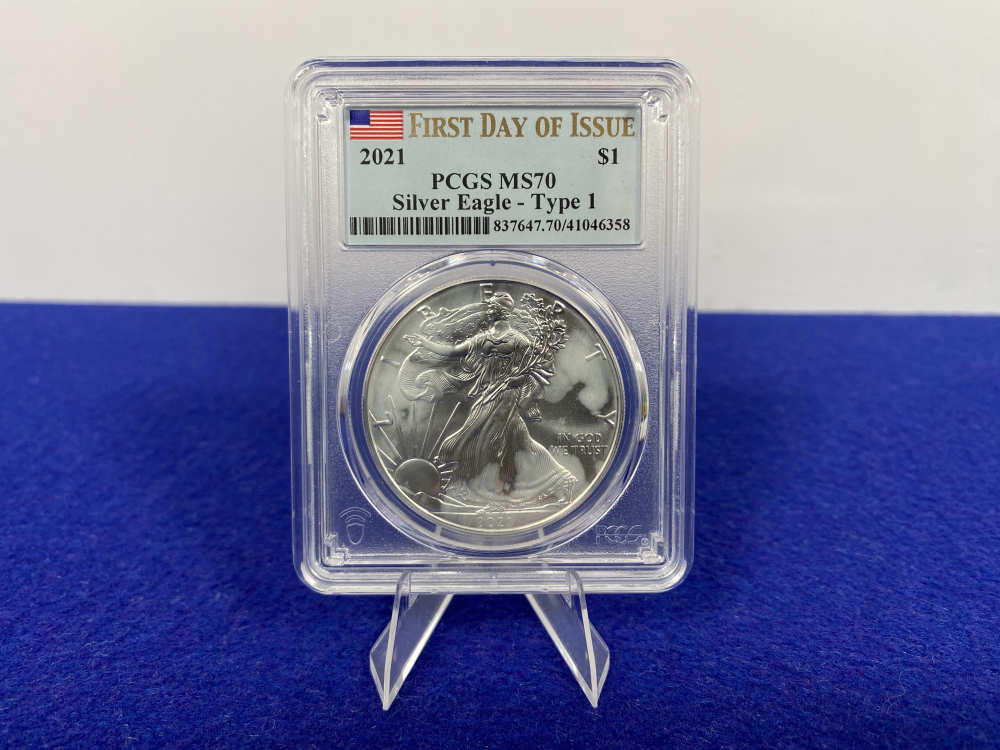 2021 Silver Eagle PCGS MS70 *First Day of Issue* DESIRABLE TYPE 1 EAGLE-img-0