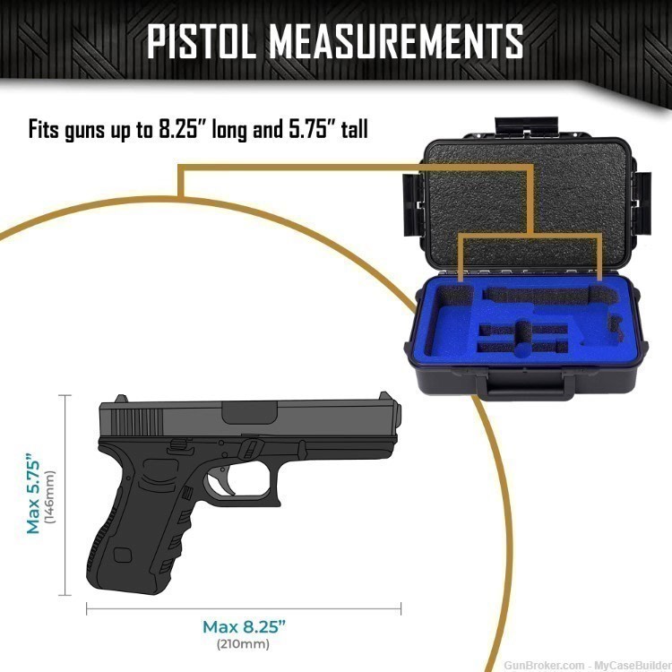 Single Pistol Double Magazine DORO Sport 400 Case w/ Blue TopGuard Foam-img-3