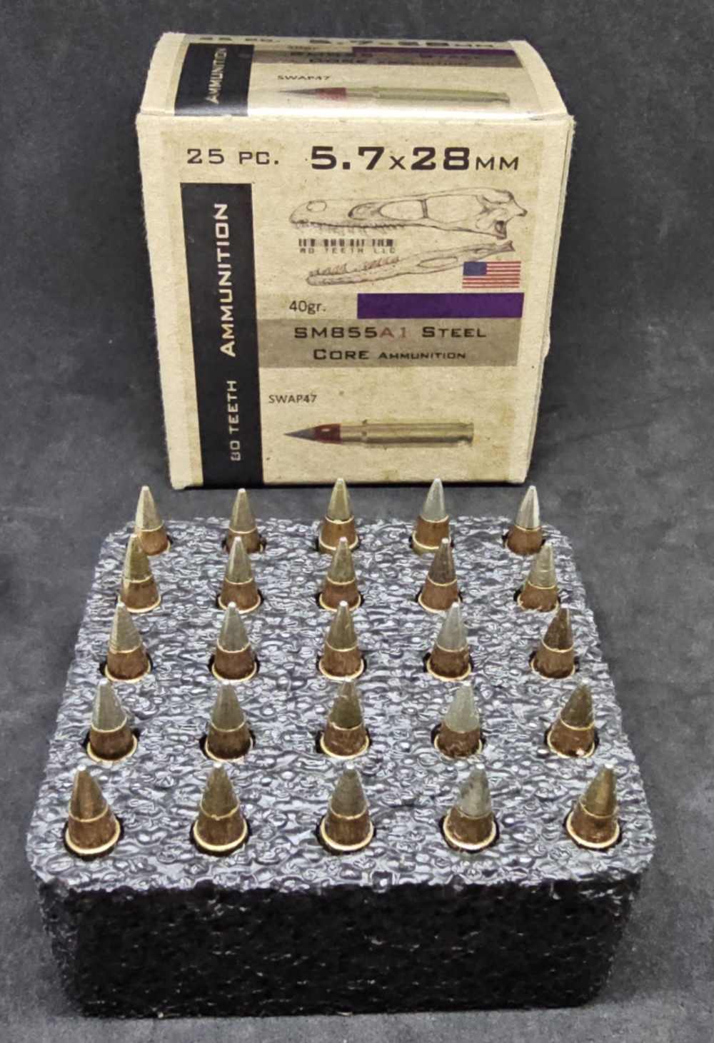 80 teeth 5.7x28mm M855A1 AP armor piercng ammo-img-4
