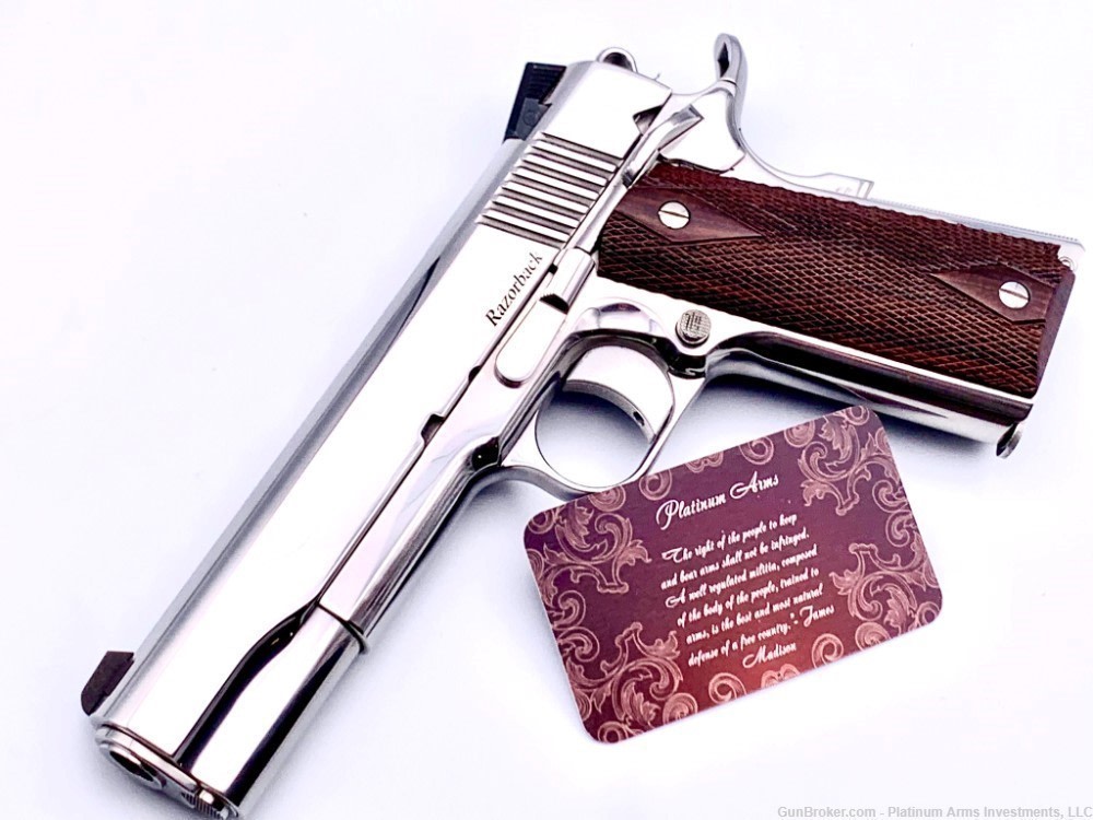 Dan Wesson Bright Polished Stainless Steel Custom Shop Razorback 1911 10mm-img-5