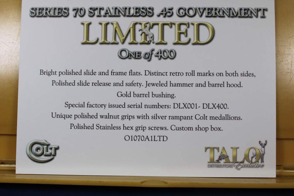 Colt .45ACP Government Talo Dist Exclusive 1 of 400 special SNs made 2015-img-22
