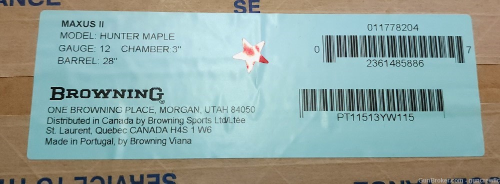 Browning Maxus II Hunter Maple 12Ga 011778204 12 Ga Gauge 28" Layaway-img-17
