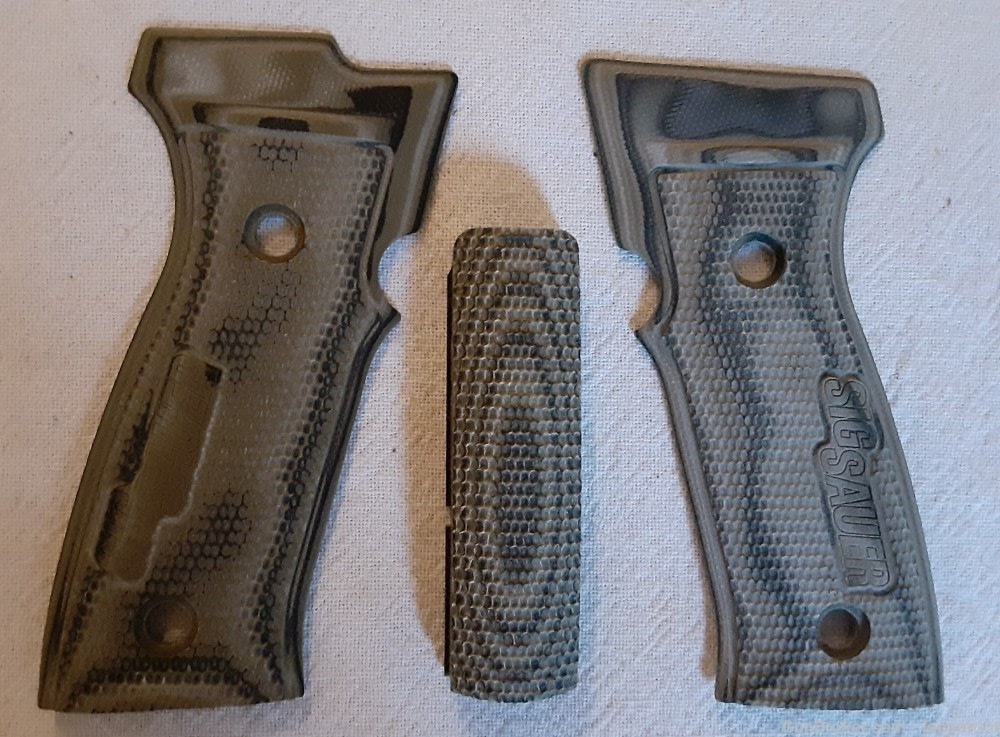 Sig Sauer FACTORY P320 AXG SXG Green Piranha G10 Grip Set NEW TAKEOFFS-img-0
