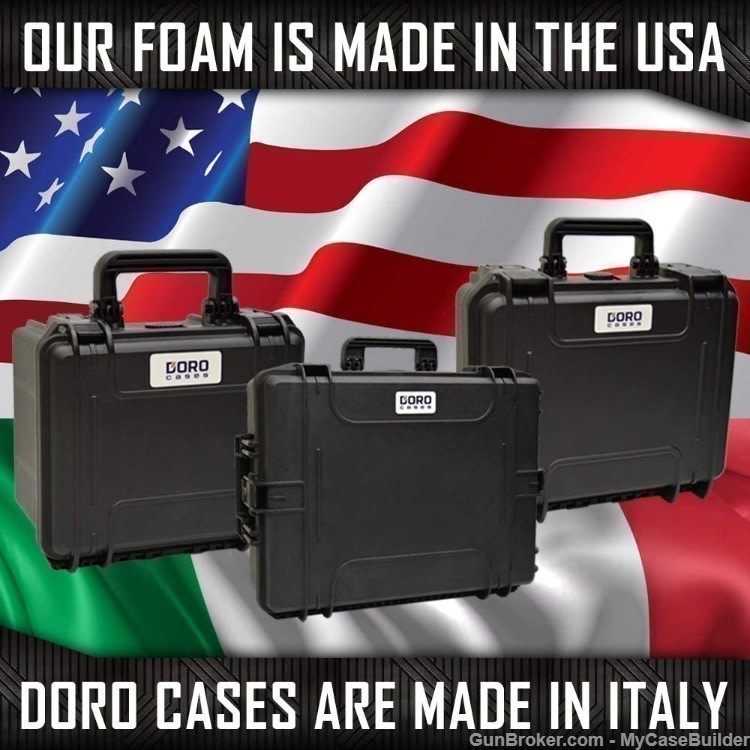 4 Pistol 12 Magazine DORO Heavy Duty Gun Case w/ Blue TopGuard Foam-img-6