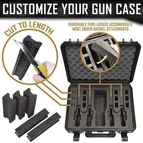 4 Pistol 12 Magazine DORO Heavy Duty Gun Case w/ Blue TopGuard Foam-img-3