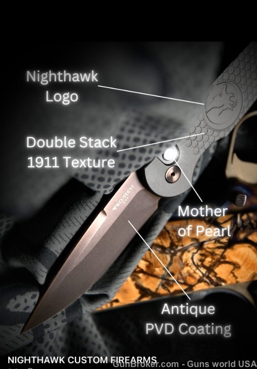 Nighthawk Custom NHC ProTech TR3 Antique PVD Coating, Magnacut Steel-knife-img-1